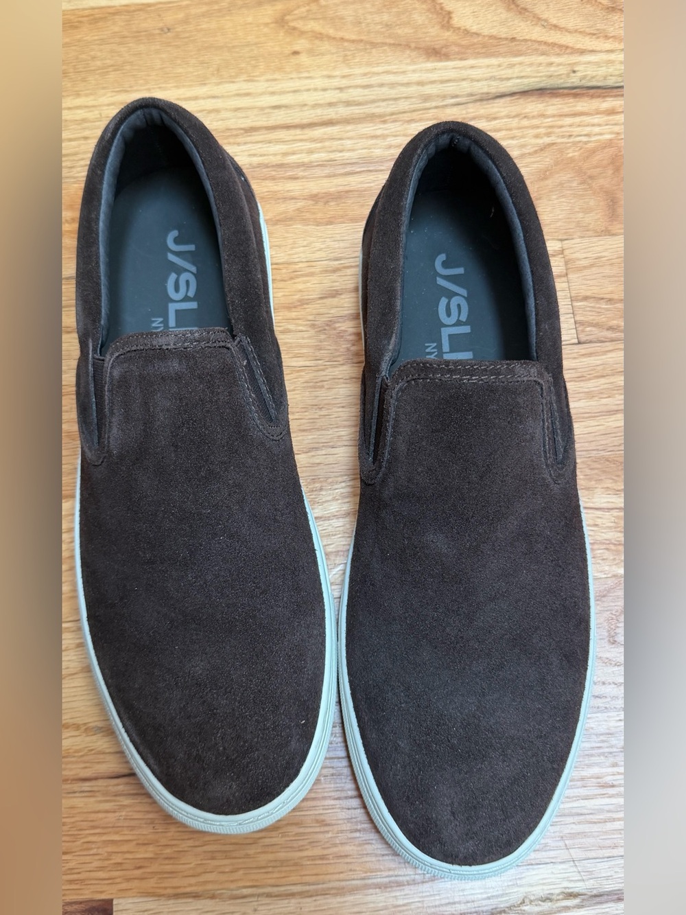 J/SLIDES Men's Brown Suede Slip-On Sneakers Size 10.5